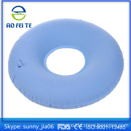 easy-collection blue portable inflatable donut ring cushion,inflatable seat cushion for long journey